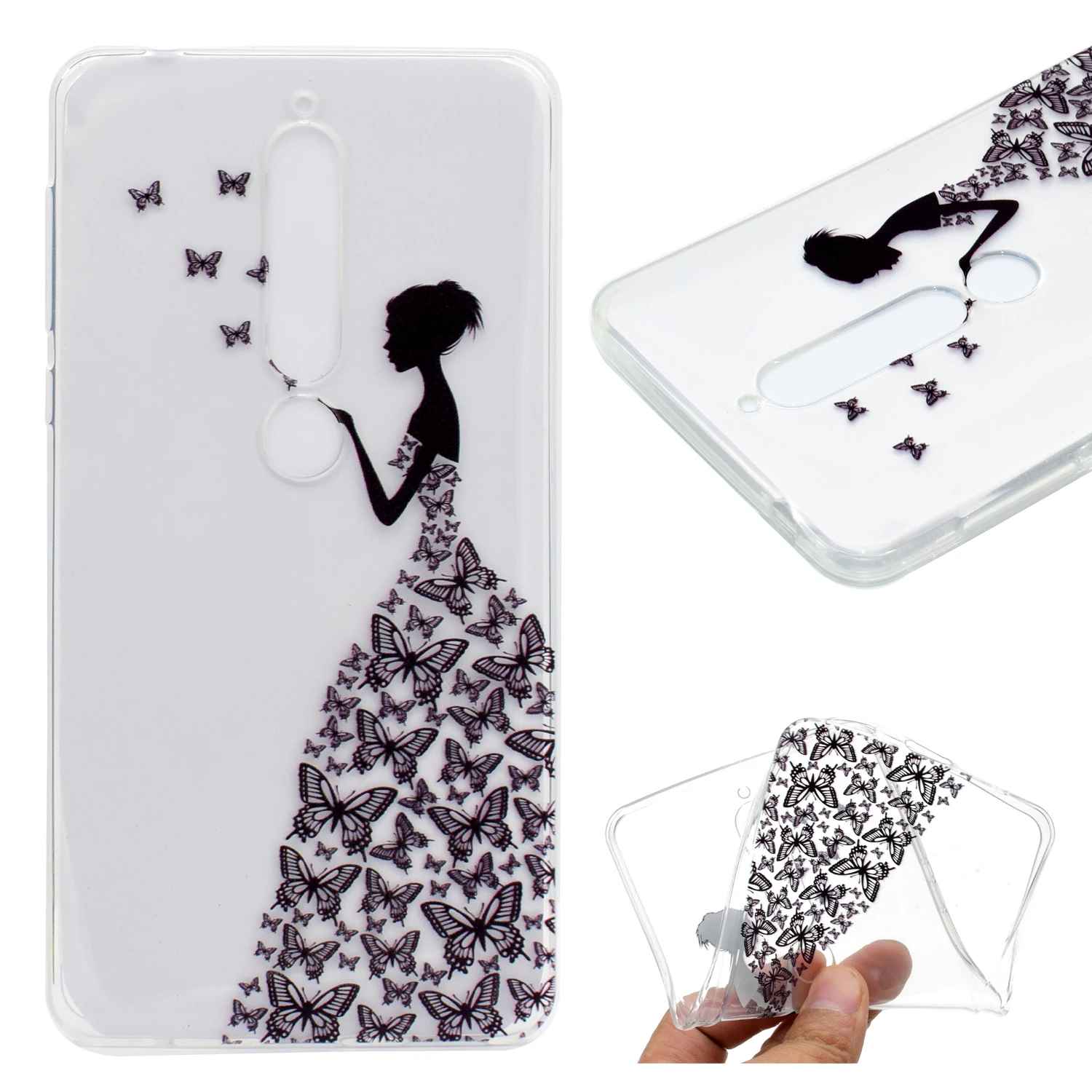Luxury Marble Lace Flower Tower Case For Nokia 6 2018 Shockproof Silicone Soft Transparent TPU Cover sFor 7 Plus Capa |