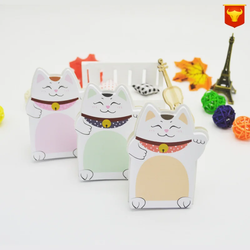 1 шт. Kawaii Lucky Fortune Cat Stand Memo Pads бумажная наклейка стикер сообщений Sticker Канцтовары