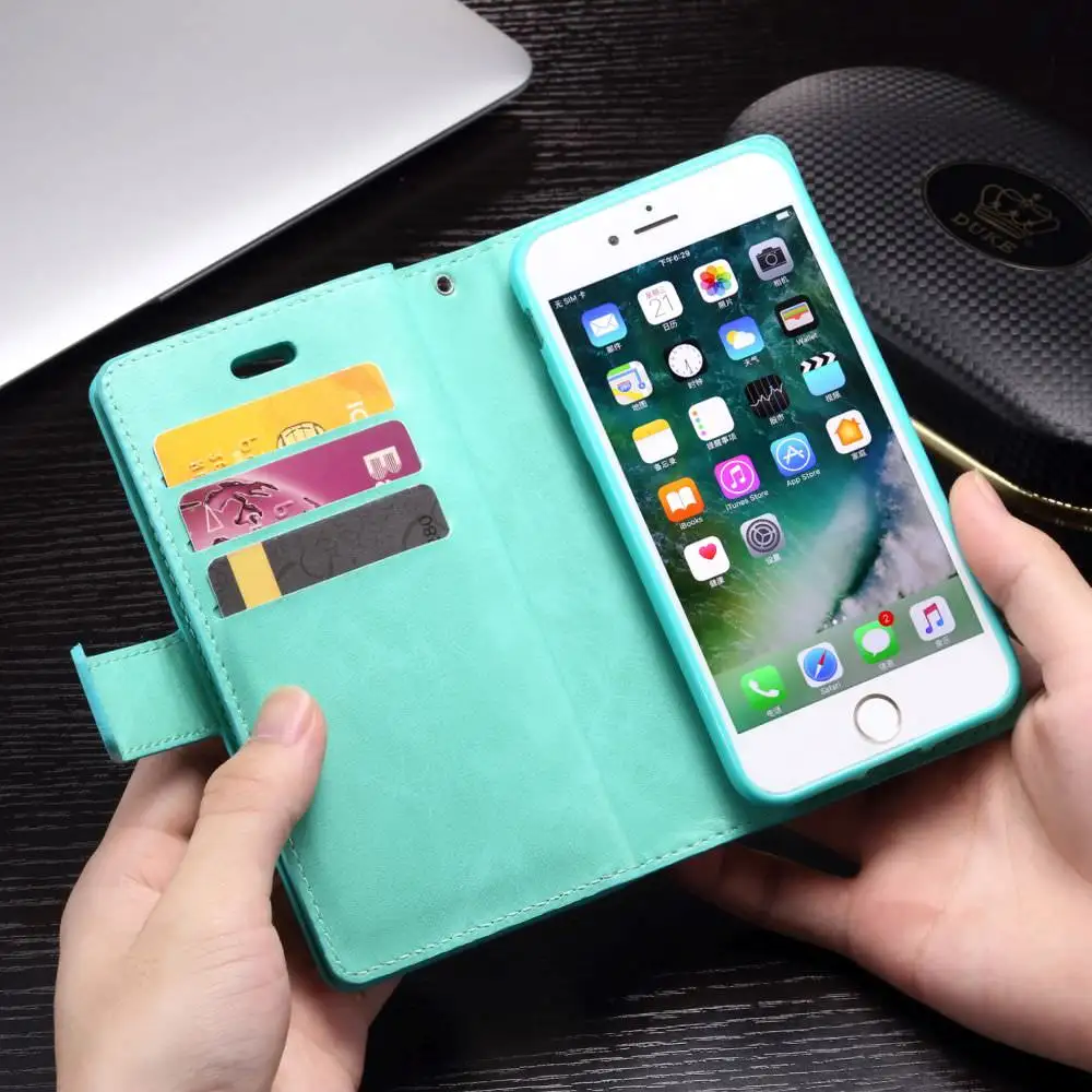 Роскошный чехол-книжка для телефона чехол для iPhone 7 Plus 8 6 6 S, сумочка, слот для карт, кожаный кошелек на молнии, чехол для iPhone Xr X Xs Max