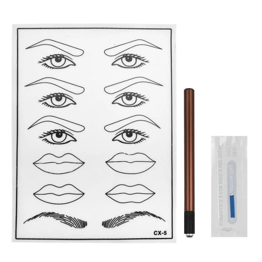 Красный Новая татуировка Наборы 3 шт./1 компл. Microblading практика кожи ручной работы ручка макияж бровей татуировки иглы Набор инструментов татуировка 35 - Цвет: Красный