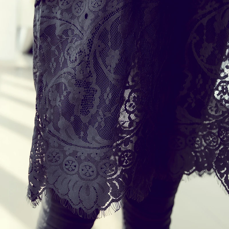 Новые летние 2019 для женщин круглый воротник кружева шить платье размера плюс