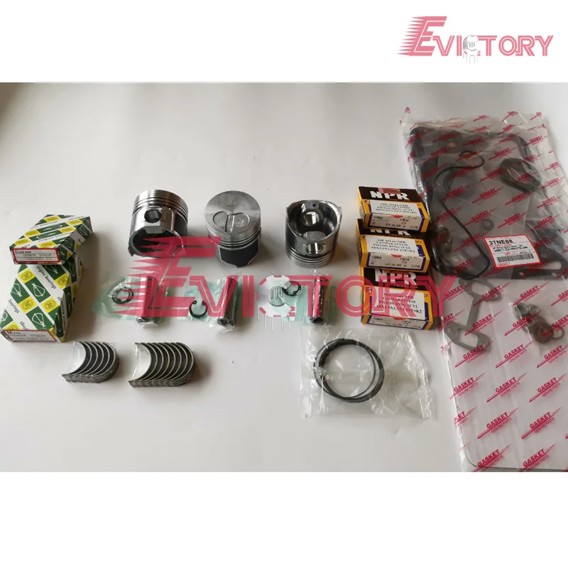 

Engine rebuild kit For yanmar 3D68 3TNE68 Piston + ring full engine gasket crankshaft & con rod bearing