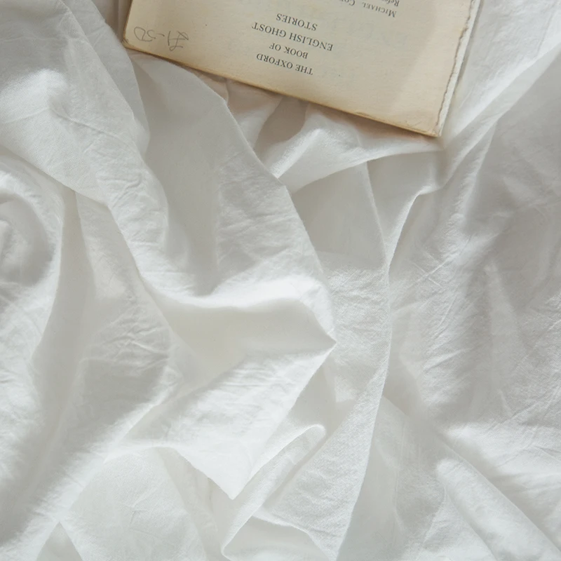 Белый розовый фиолетовый 100% хлопок мягкий упругий плиссированный Комплект