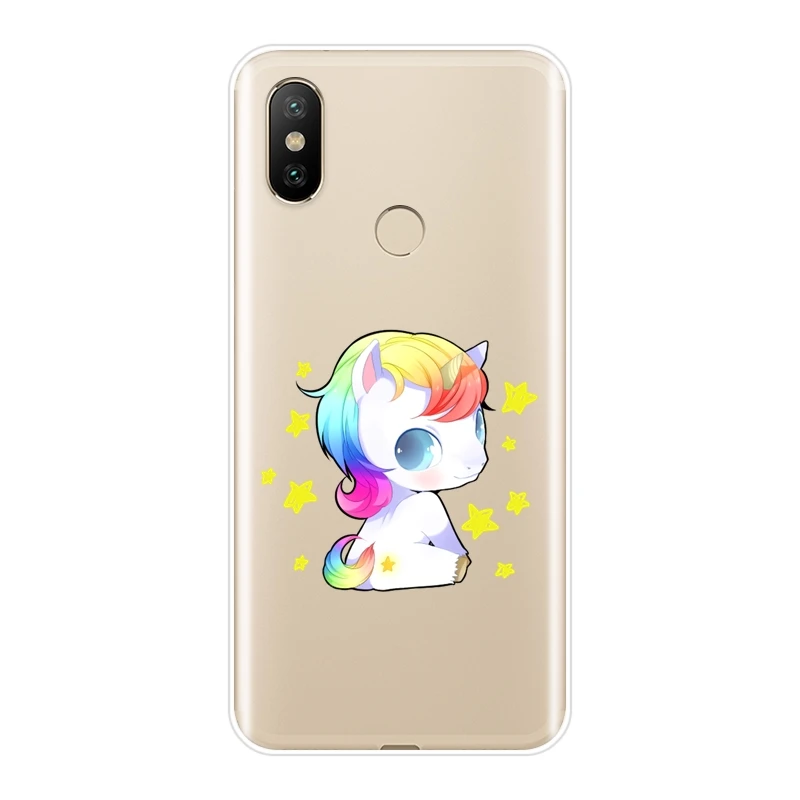 Милый силиконовый чехол для телефона Kawaii Girl с единорогом Xiaomi Mi 5 5C телефон 5X 6 6X Plus