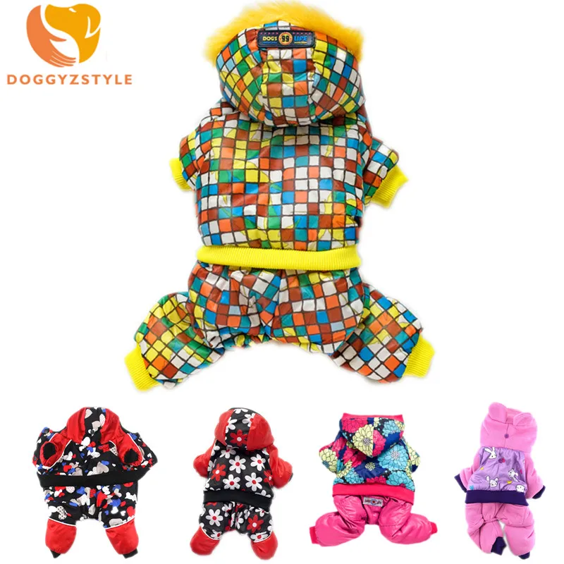 Полиэфирный теплый комбинезон для собак зимний маленьких и средних одежда