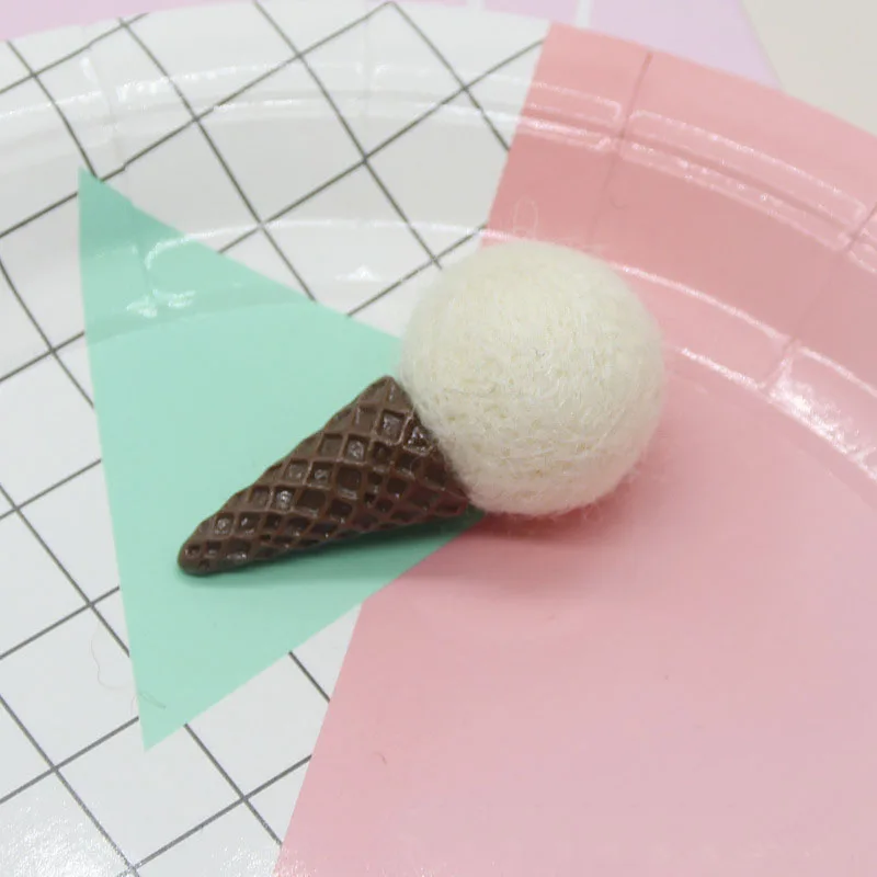 1 Ручная работа 6 шт. Красочные шерстяные фетровые кнопки мороженое патч стикер орнамент аксессуары diy украшения для волос резинка - Цвет: 1