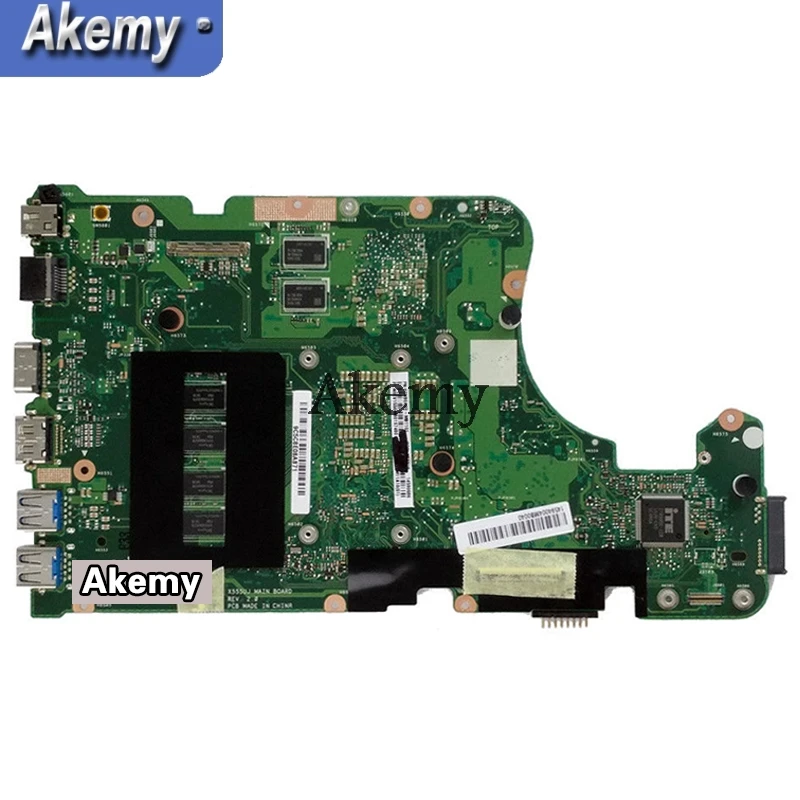 Akemy X555UQ материнская плата для ноутбука For Asus X555UJ X555UF F555U X555UB X555U 4 ГБ/I3-6100U ЦП GT940M |