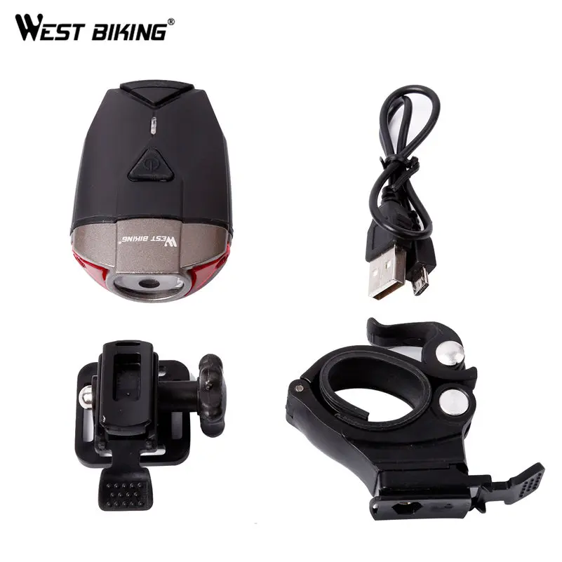 Black West biking велосипедный шлем свет USB фара безопасность дорога MTB передний велосипедный легкий шлем фонарь Аксессуары для велосипеда велосипед свет - Цвет: Black