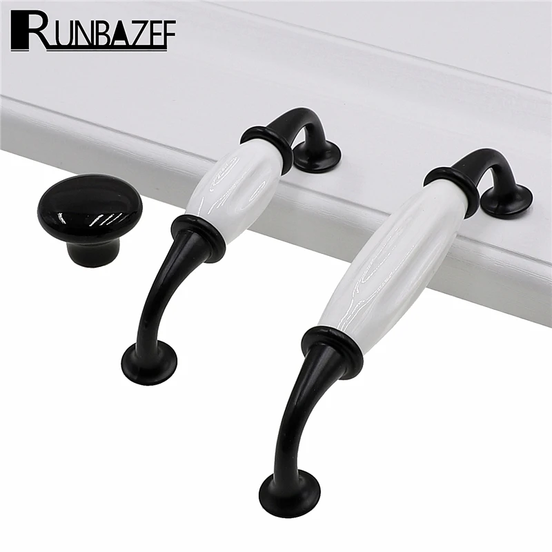 RUNBAZEF керамический шкаф для сада с выдвижным ящиком дверная ручка шкафа черные