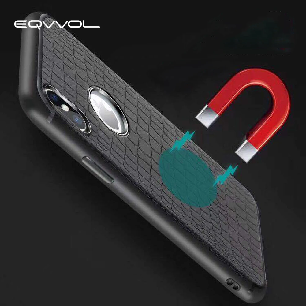Eqvvol Magnet Mobile Phone Case For iPhone X 8 7 Plus Full Coverage Back Soft TPU Magnetic Leather Cover Cases iphone 6 6s |