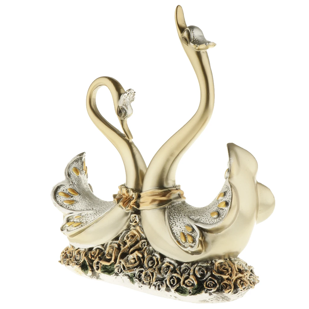 European Couple Swan Figurines Home Decoration Wedding Gifts Wine Cabinet Display Resin Crafts Household Miniatures | Дом и сад