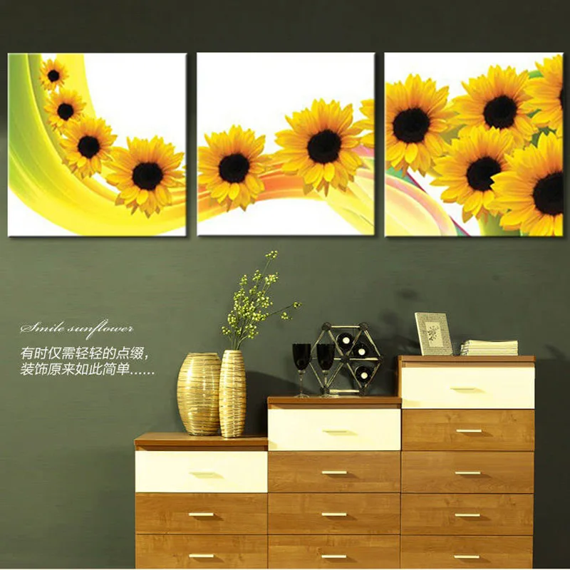 

3pcs/set Needlework,DIY Cross stitch,Sets For Embroidery kits, Sunflower Pattern Counted Cross-Stitch Painting Wall Home Decro