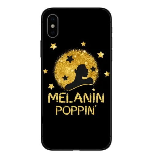 Модные африканские девушки Жесткий ПК телефон чехол для iPhone 7 XR XS Max 6 6 S Plus 5 5S SE 8 8 Plus Melanin queen чехол для iPhone X - Цвет: Коричневый