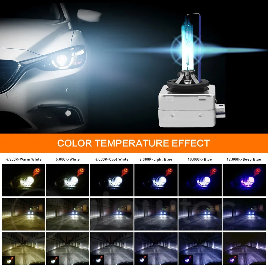 SHUOKE Xenon HID D8S Автомобильные фары лампы 4300K 5000K 6000K 12V 25W 2500Lm 3000 часов жизни Бесплатная