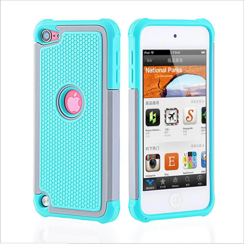 Двухслойный пластиковый чехол с шариком силиконовый для iPod Touch 5 6 Рождественский