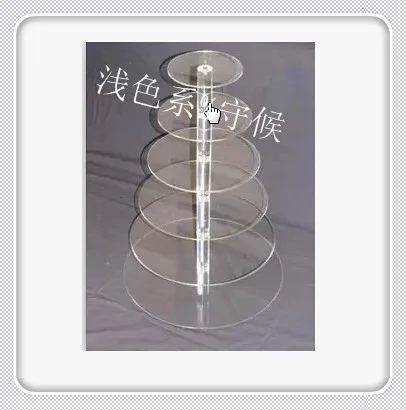 

Free Shipping Cheapest ! Round Clear 6 Tier Acrylic Wedding Cake Stand Cupcake Display Stand Dessert Display Holder For Maypole