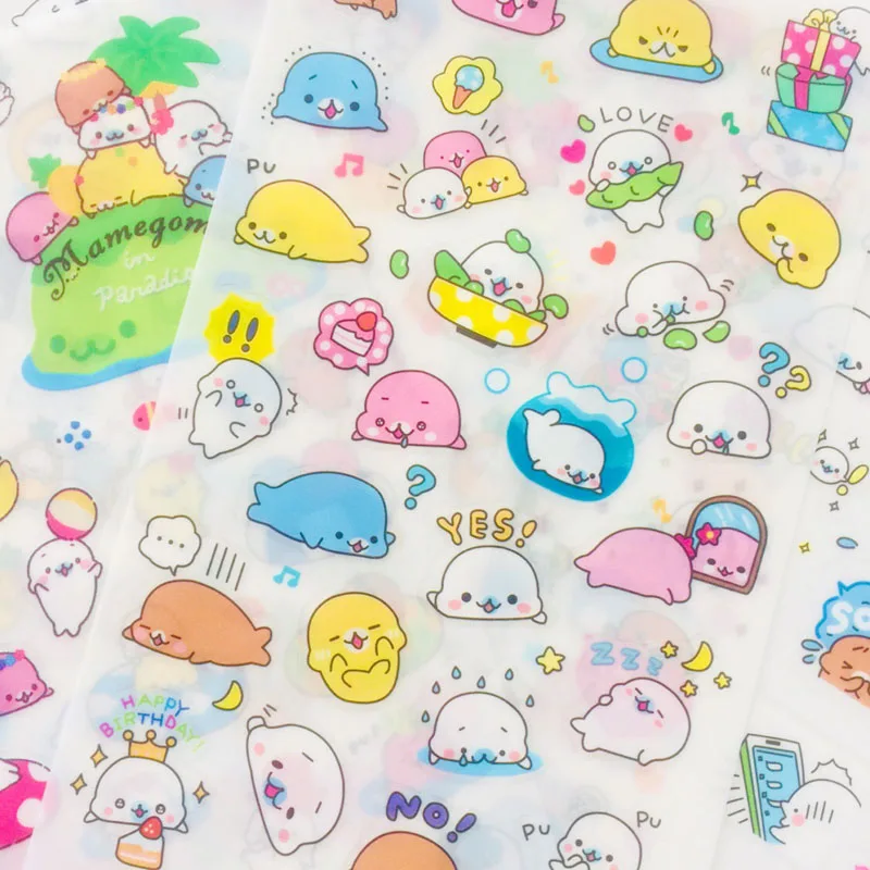 6 листов клейкие ПВХ наклейки Морская лев|stationery stationery|stationery paperstationery kawaii |