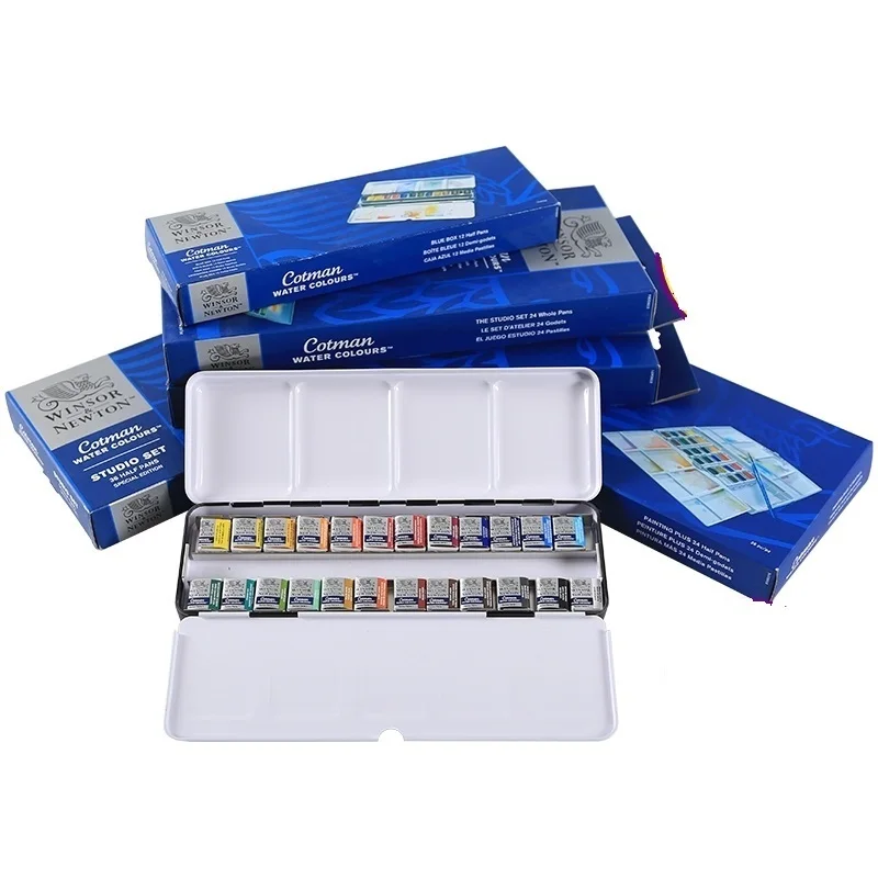 WINSOR& NEWTON Cotman 8/12/24/36/45 Цвета полукювет Твердые акварельные краски комплект пигмент товары для рукоделия
