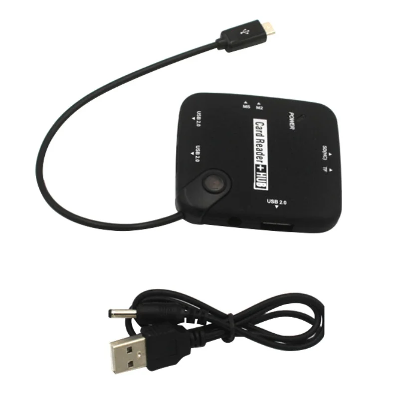 Адаптер OTG USB 2 0 с 3 портами концентратор питанием от карта памяти Micro Card Reader Hub