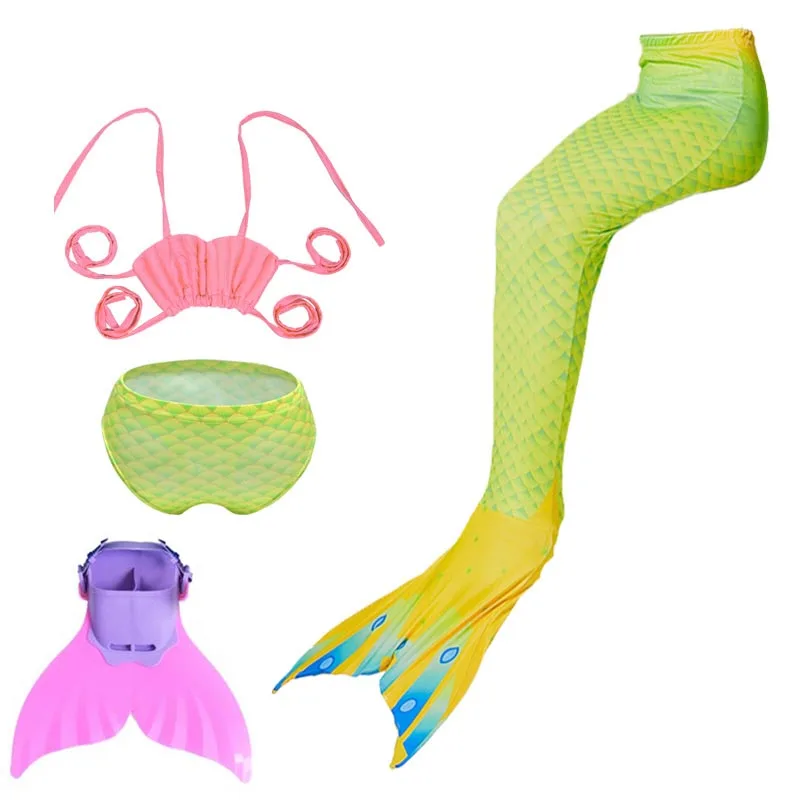 Хвосты маленькой русалки для девочек с моноластами костюмы на Хэллоуин
