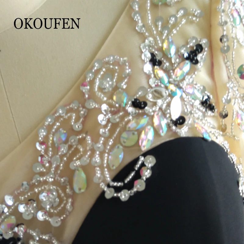 fashion black prom dresses 2019 new one shoulder long sleeves beaded women pageant gown formal party dress vestido de festa | Свадьбы и