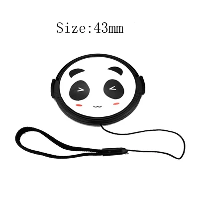 43mm lens cap 3D мультфильм горячий башмак камера ремешок 37 мм 40,5 мм 43 мм 46 мм 49 мм 52 мм 55 мм 58 мм крышка объектива для Canon Nikon Fujifilm Panasonic Leica - Color: 43mm lens cap