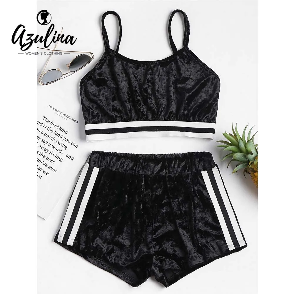 ZAFUL Полоски Ками Top Упругие шорты для женщин Летний пляж Симпатичные узкие ремни
