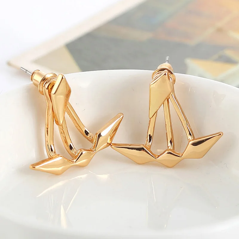 Smooth сплава в виде геометрических фигур ромб серьги-гвоздики с рисунком для