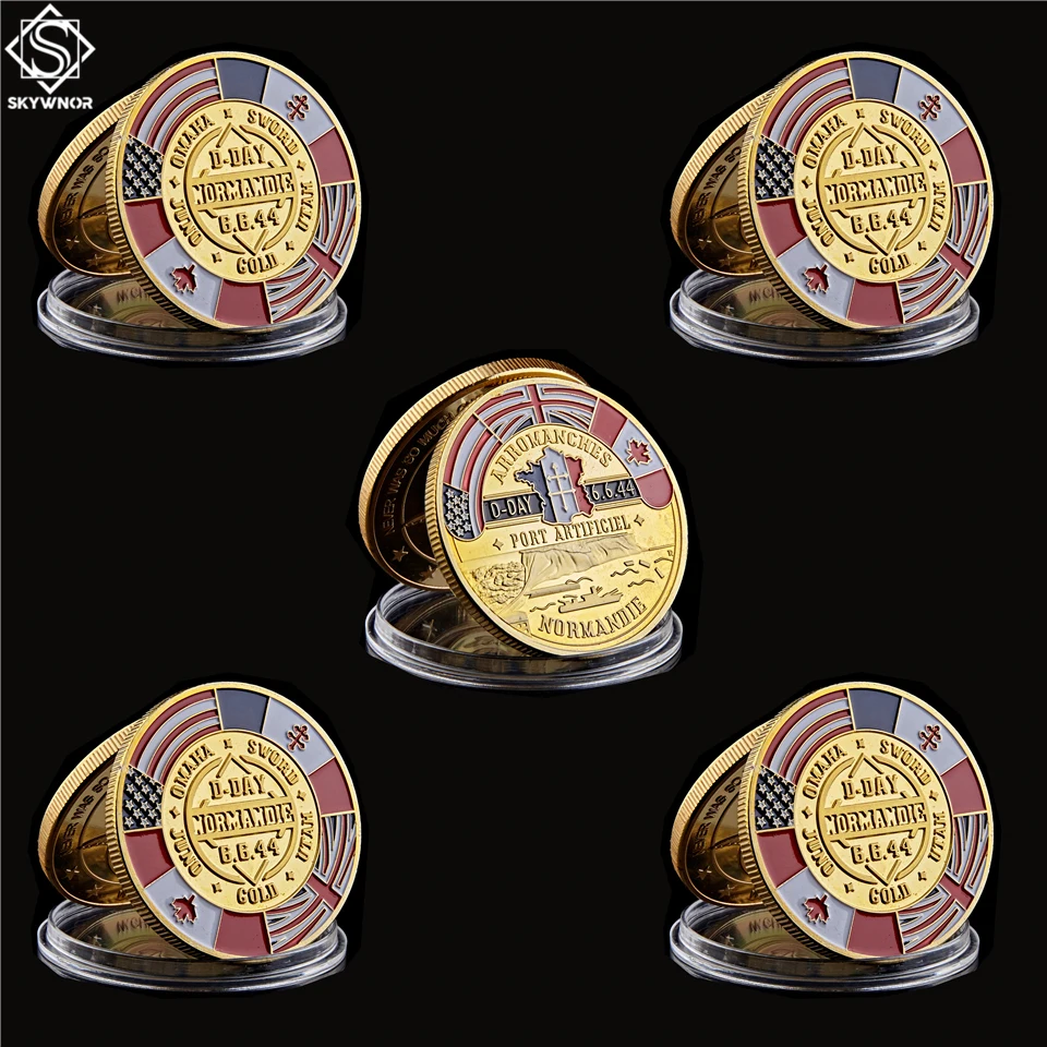 

1944 WWII Arromanches Normandy Operation Overlord Military Challenge Coin Original Collection With Capsule