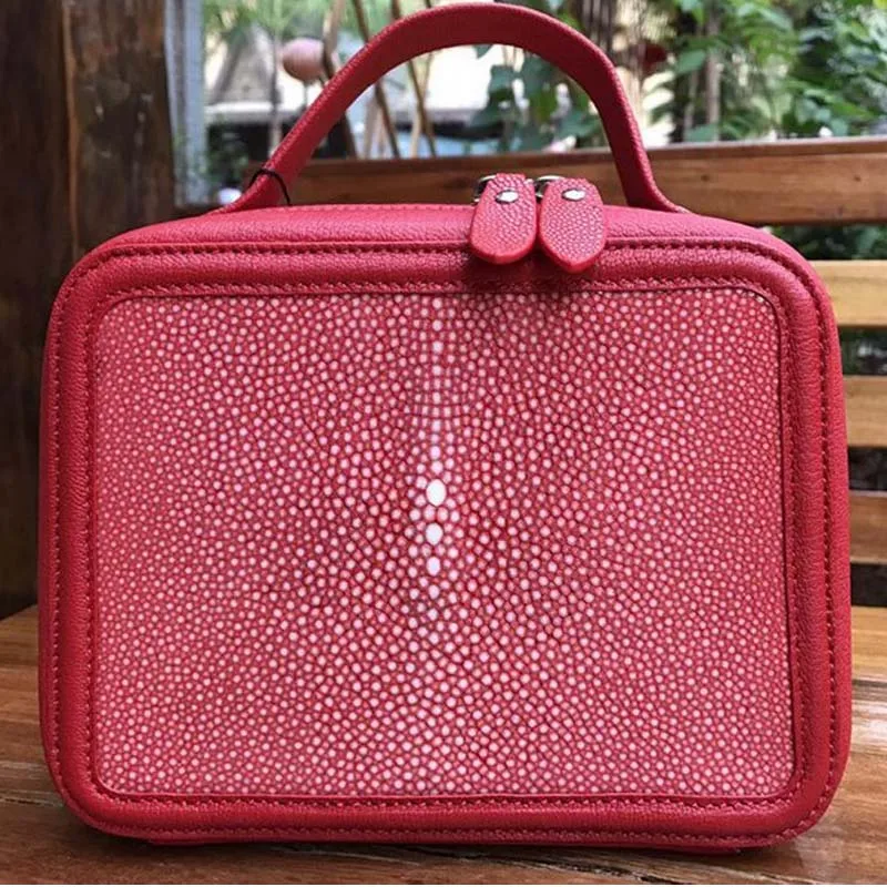 

yongliang new pure pearl fish ladies handbag stingray leather single shoulder Messenger women bag can be when the women bag