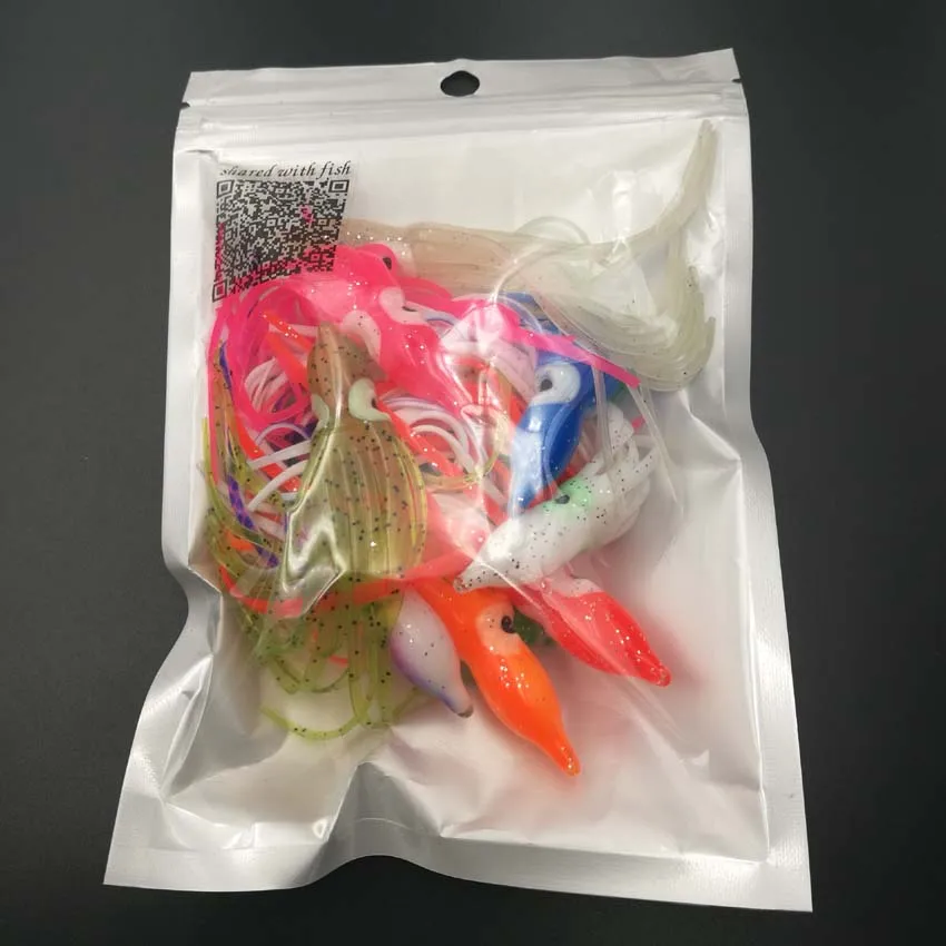 10 шт./лот 9 см приманка осьминог для кальмара рыболовная Мягкая морской рыбалки в