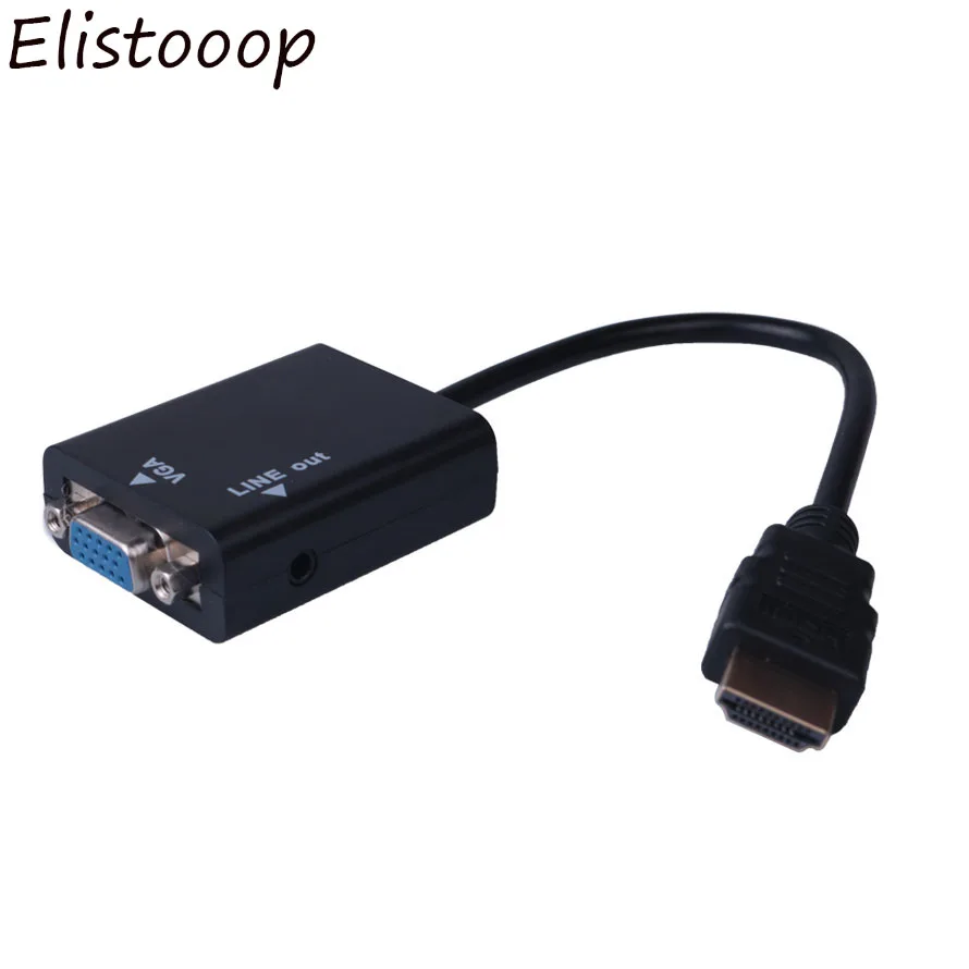 Elistooop 1080P HDMI штекер на VGA гнездо кабель видео конвертер адаптер HD преобразователь