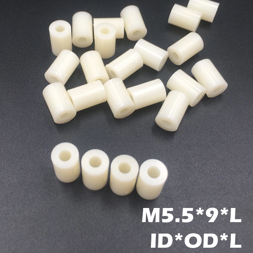 500 шт. M5.5 5 5*9*5 5x9x5 5*9*7 5x9x7 ID * OD L ABS пластиковая круглая Изоляционная трубка прокладка