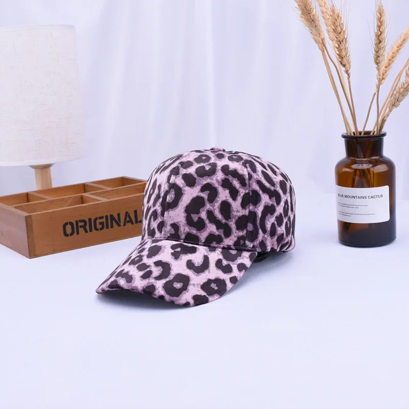 pink colour Новинка; сезон осень-зима; детские шляпы с леопардовым принтом; бейсболки для девочек и мальчиков; дизайнерская теплая Повседневная зимняя шапка; - Цвет: pink colour