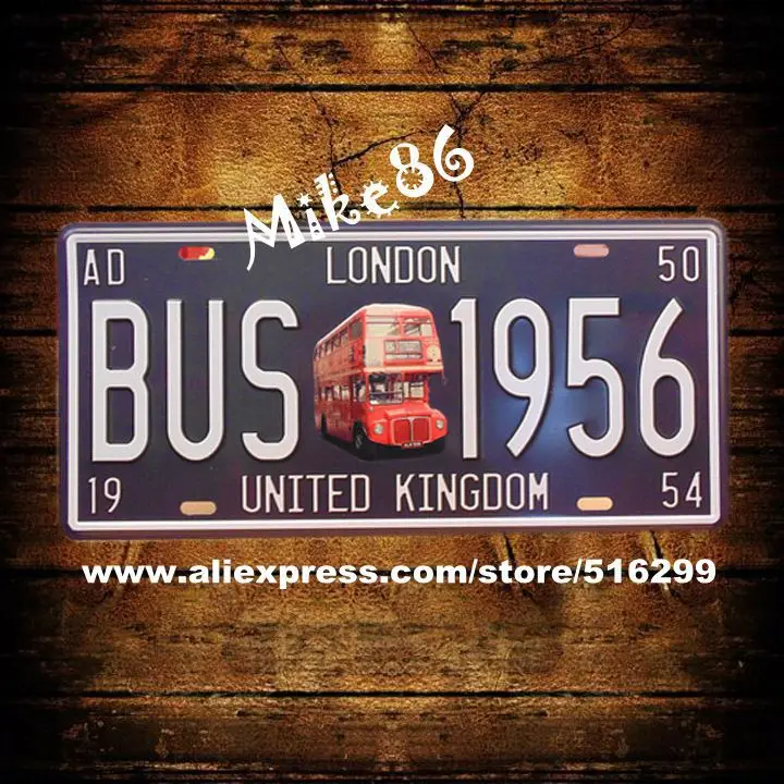 

[ Mike86 ] BUS 1956 LONDON License Plates Vintage Wall Plaque decor Metal Painting PUB Souvenir D-167 Mix order 30*15 CM