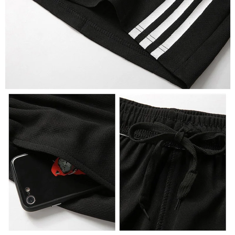 

Bodybuilding Joggers T Shirt Men Shirt+short Pants Quick Dry Sportswear Summer Gyms Male T Shirts Fitness Workout Man T-shirt