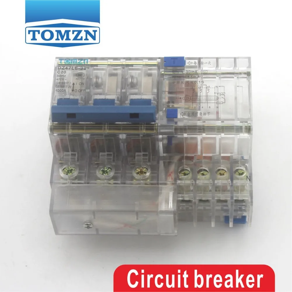 DZ47LE 3P+N 20A 400V~ 50HZ/60HZ Residual current Circuit breaker with over and Leakage protection RCBO | Обустройство дома