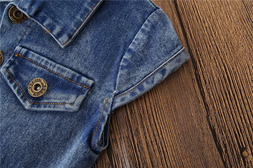 Girls Denim Shorts Blue Jean Overalls Sleeveless Rompers Summer Children's Clothing Newborn Baby Girl Jumpsuit Clothes 2-6Y
