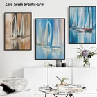 Современная абстрактная картина маслом на паруснике, 07 г, A4 A3, холст, Художественная печать, постер, картина для гостиной, комнаты, домашний декор, фрески