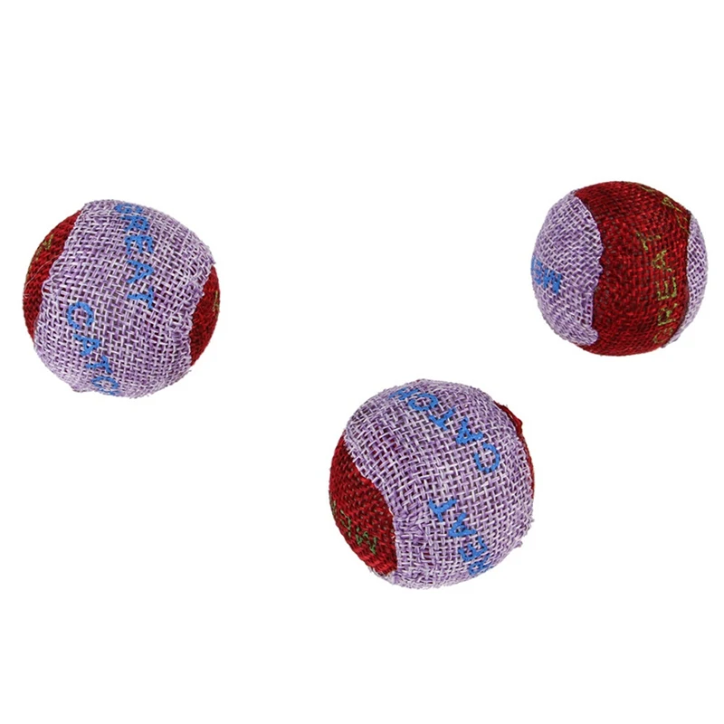 1 шт. случайный цвет кошка напечатанная хлопковая льняная Шариковая игрушка для