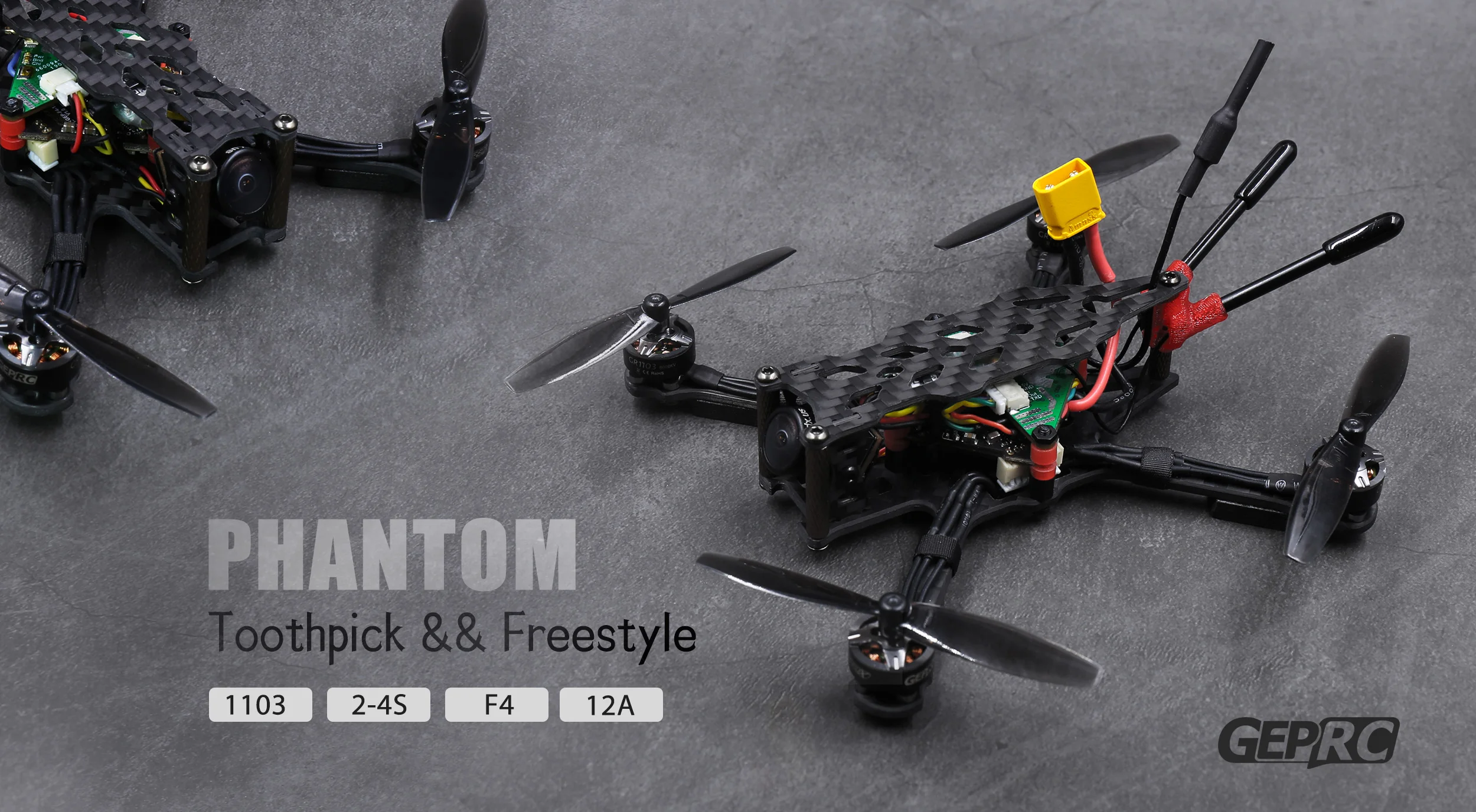 GEPRC PHANTOM зубочистка 125 мм 2~ 4S 2," микро Дрон Фристайл Квадрокоптер с Frsky XM+ RX GEP-12A-F4 AIO Контроллер полета