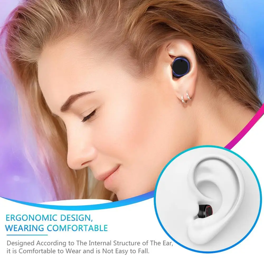 IPX7 водонепроницаемые беспроводные наушники bluetooth-гарнитура с зарядным дисплеем