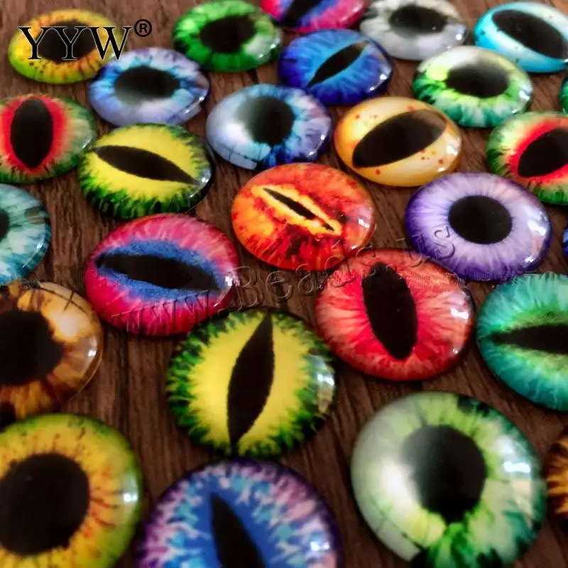 12 мм разноцветный узор глаза Дракона круглая форма стеклянный купол кабошон