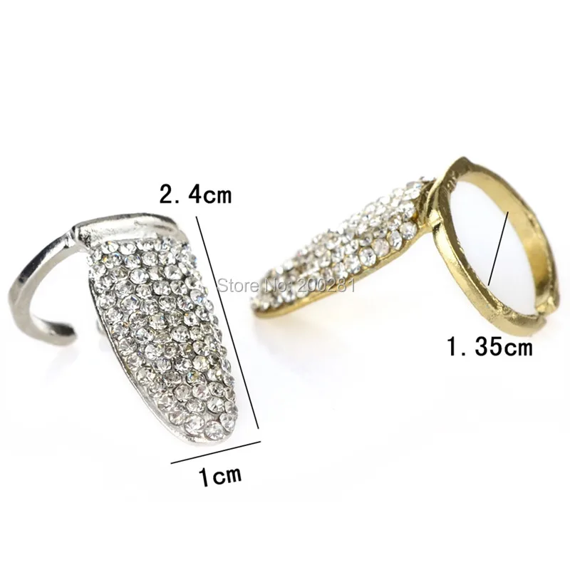 2 вида стилей Блестящий ногтей миди арт кончик пальца кольцо регулируемое