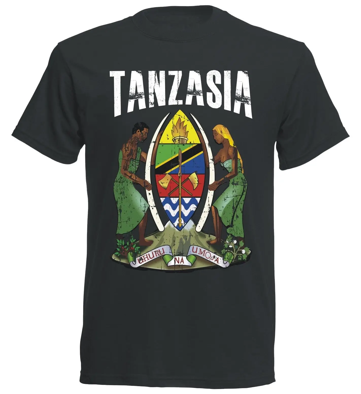 

Летняя популярная простая хлопковая футболка с коротким рукавом, Танзанийская футболка, винтажная Мужская футболка для футбола