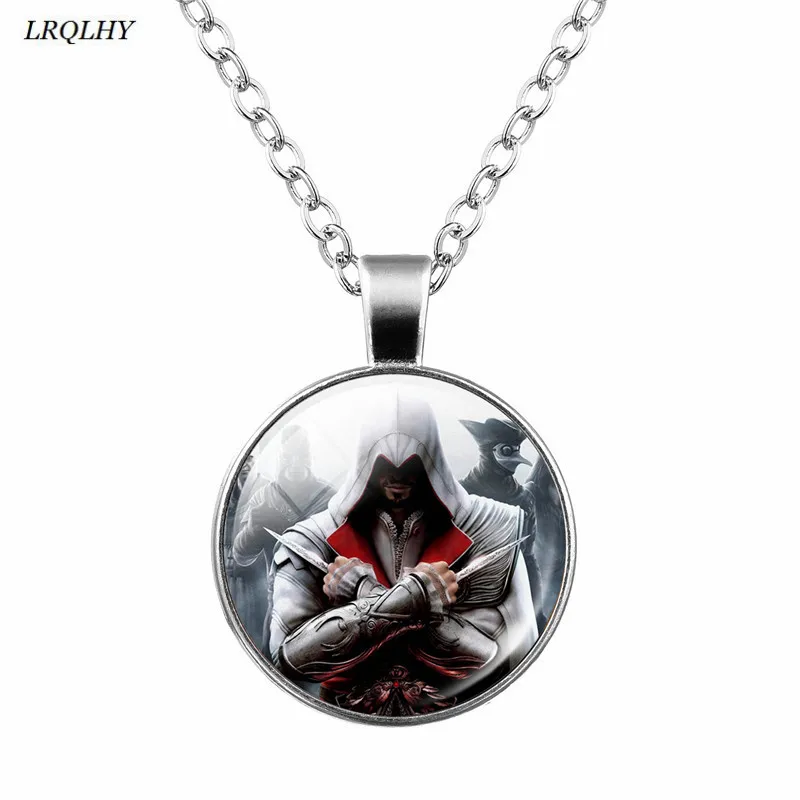 Мода Assassins ожерелье creed стакан драгоценных камней ожерелье с кулоном аниме связанные благородные Простые Ювелирные изделия милые подарки - Окраска металла: 1