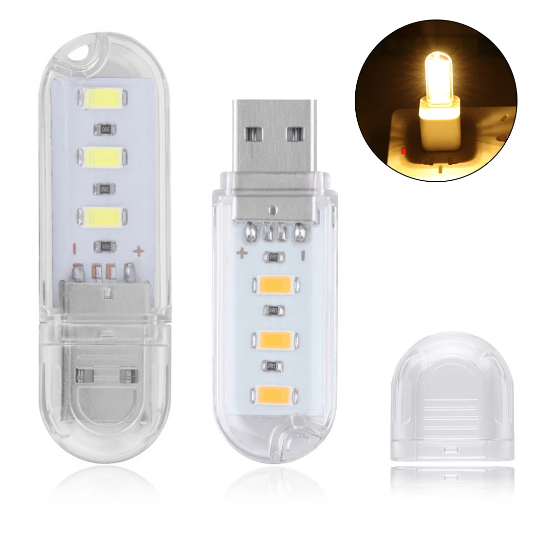 1 шт. 3 LED USB ночник настольная лампа для чтения Кемпинг книга гаджет ноутбуков