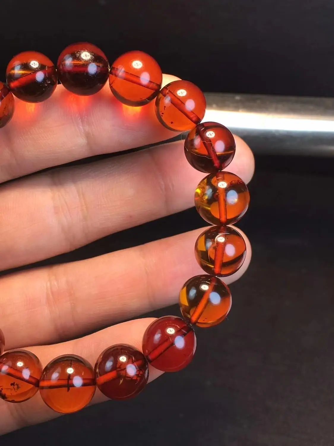 11 4 мм Природный крови янтарный браслет для женщин мужчин Исцеление стрейч с