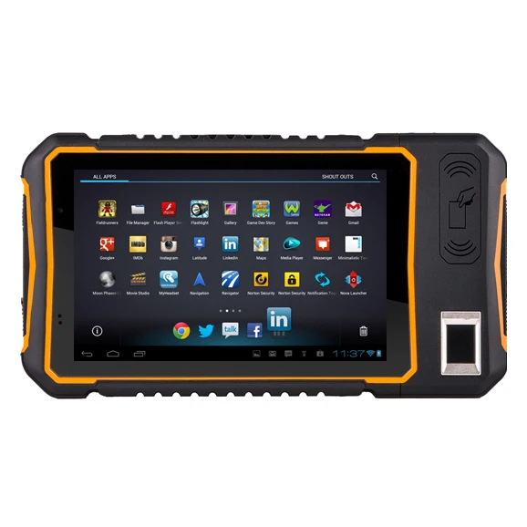 Android 7.0 OS Industrial Rugged Tablet Handheld Terminal Data Collector with 1D barcode scanner 2D scanner LF 125kHz 134.2kHz