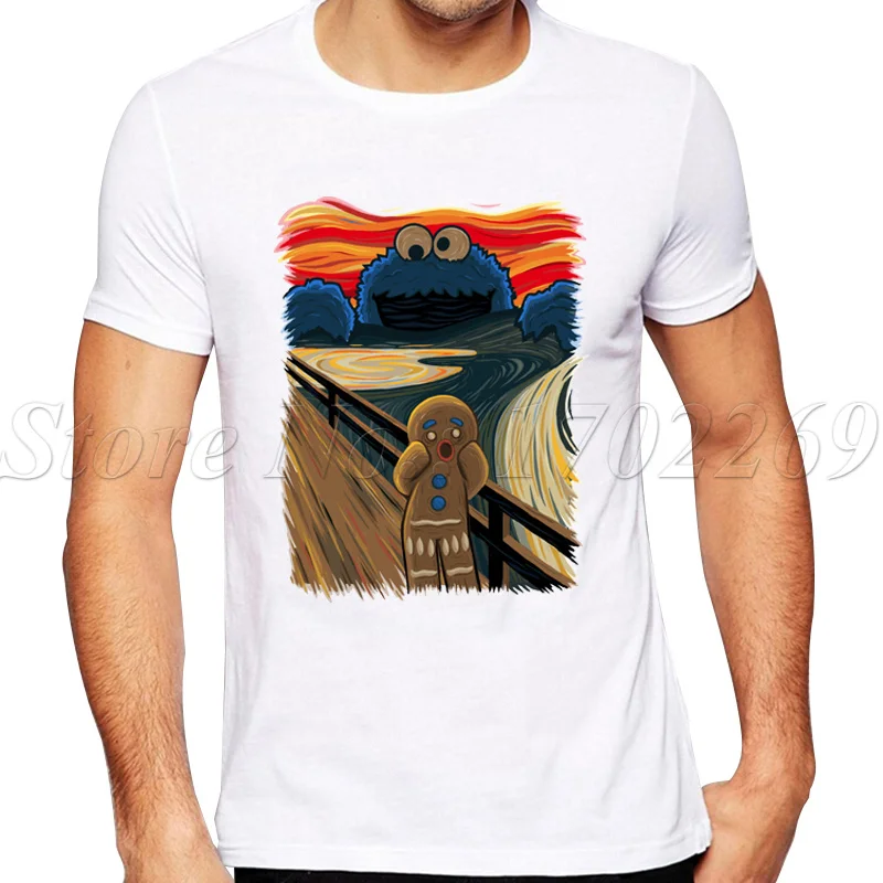 Высокое качество 2019 новые булочный монстр дизайнерская мужская футболка